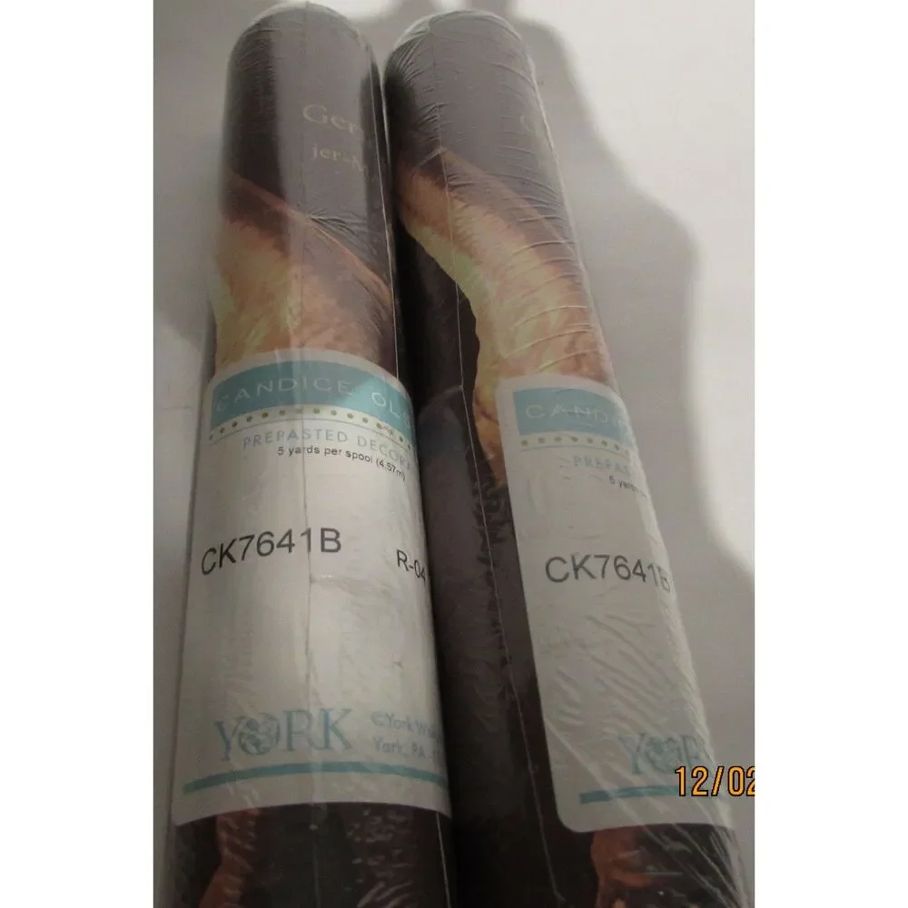 Candice Olson wallpaper border dinosaur print kids room 2 rolls 5yds each new